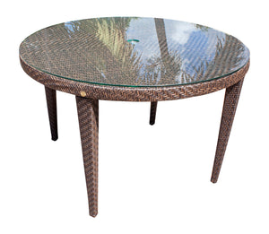 Soho Round Dining Table with Glass | Hospitality Rattan Patio