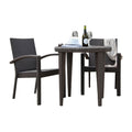 Soho 3-Piece Dining Arm Chair Bistro Set with Cushions