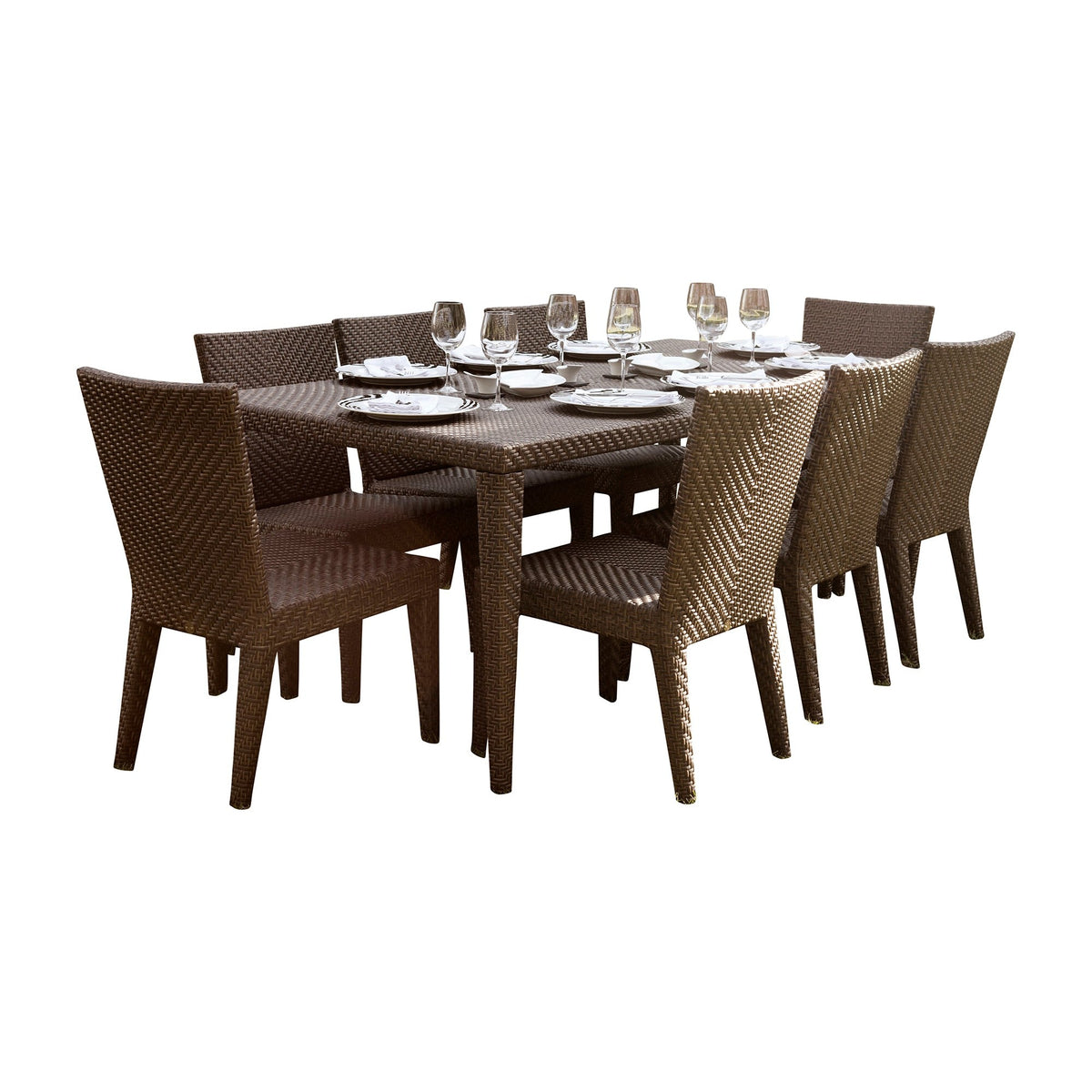 Soho 9 PC Rectangular Dining Side Chair Group with Cushions 903-3308-JBP-9DS-CUSH - BetterPatio.com