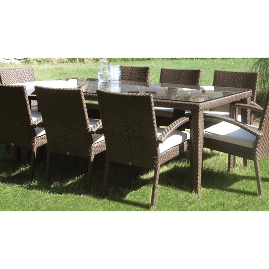 Hospitality Rattan Soho 78" Woven Dining Table 903-3308-JBP - BetterPatio.com