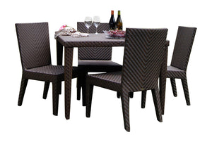 Soho 5-Piece Square Dining Side Chair Set with Cushions | Hospitality Rattan Patio