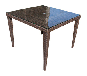 Soho Square Dining Table with Glass | Hospitality Rattan Patio