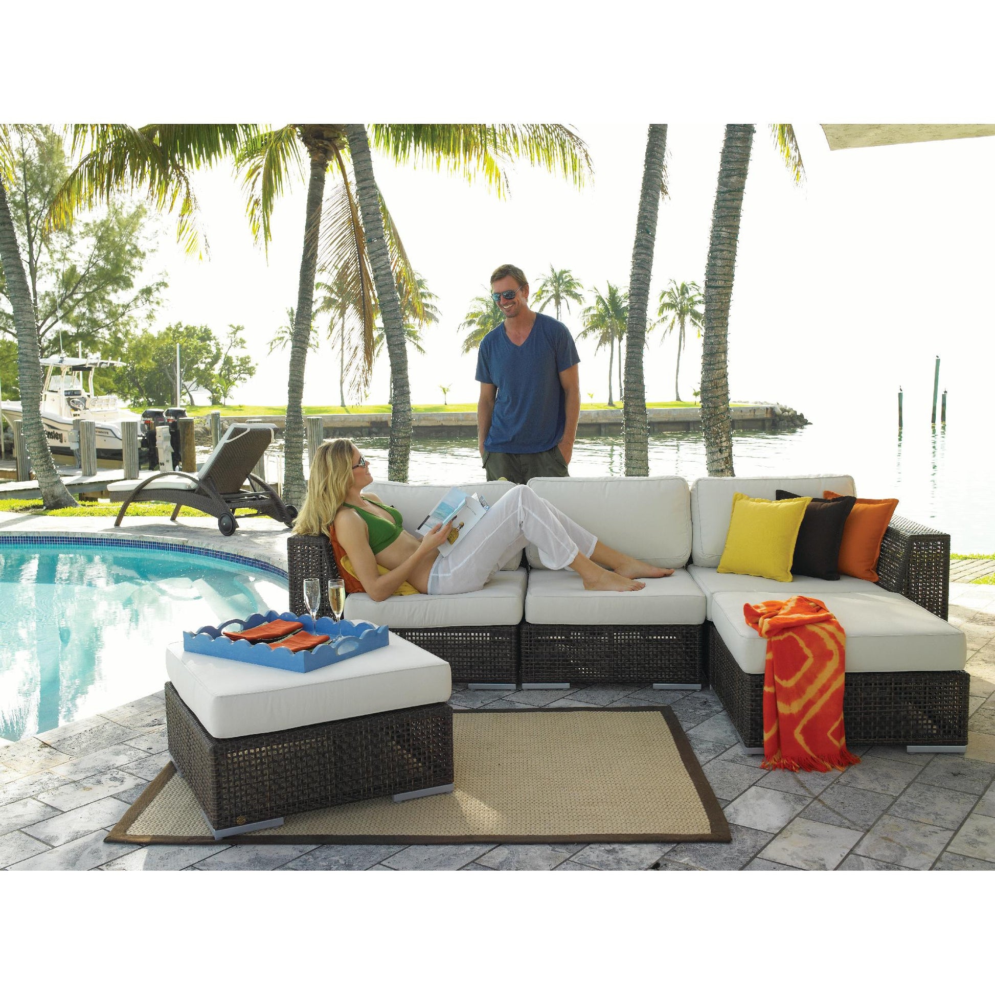 Hospitality Rattan Soho 5 piece Sectional Set 5 PC SET-903-S - BetterPatio.com