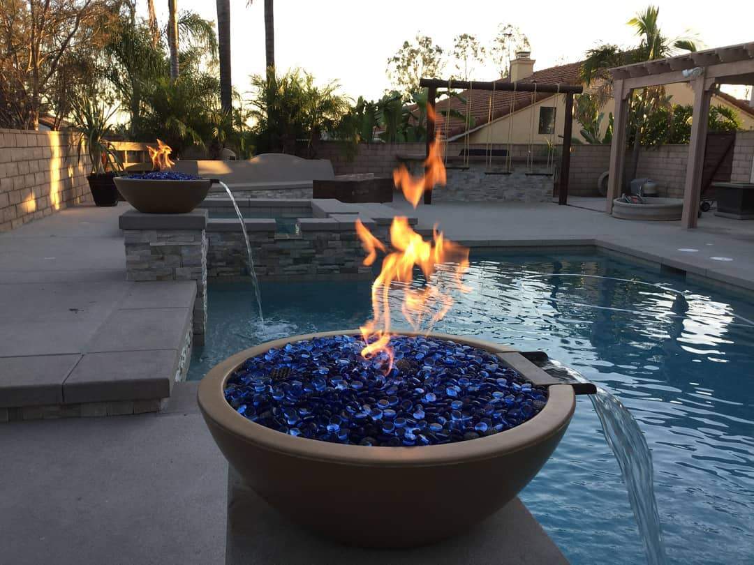 The Outdoor Plus 27" Sedona GFRC Fire & Water Bowl