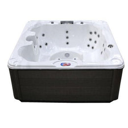 American Spas 7-Person Bench Spa with 30 Jets, Backlit LED Waterfall AM730BW