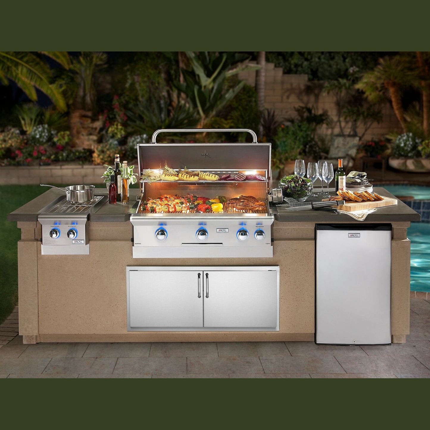 Fire Magic 790 9' Complete Grill Island System - DC790-CBR-108SM - BetterPatio.com