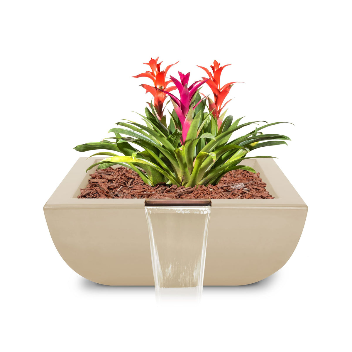 The Outdoor Plus 24" Avalon GFRC Planter Bowl with Water