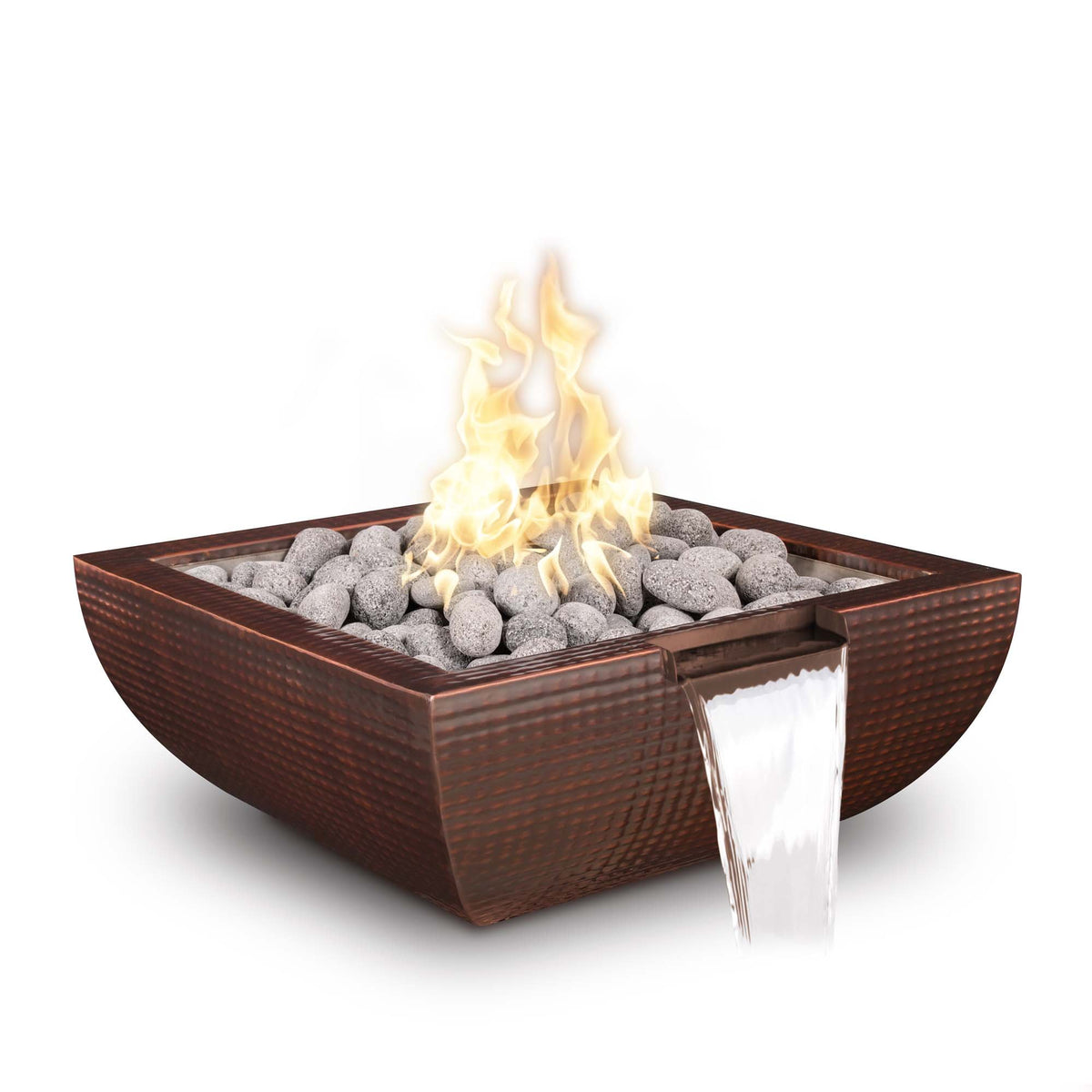 The Outdoor Plus 30" Avalon Hammered Hammered Copper Fire &amp; Water Bowl