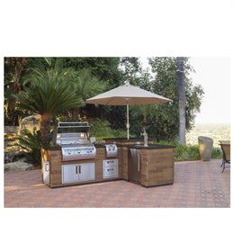 Fire Magic French Oak “L” BBQ Island w/ E660i Echelon Grill (DL660-FOK-116BA)