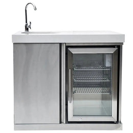 Mont Alpi Beverage Center with Outdoor Fridge and Sink, Stainless Steel - MASF