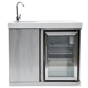 Mont Alpi Beverage Center with Outdoor Fridge and Sink, Stainless Steel - MASF-SS - BetterPatio.com