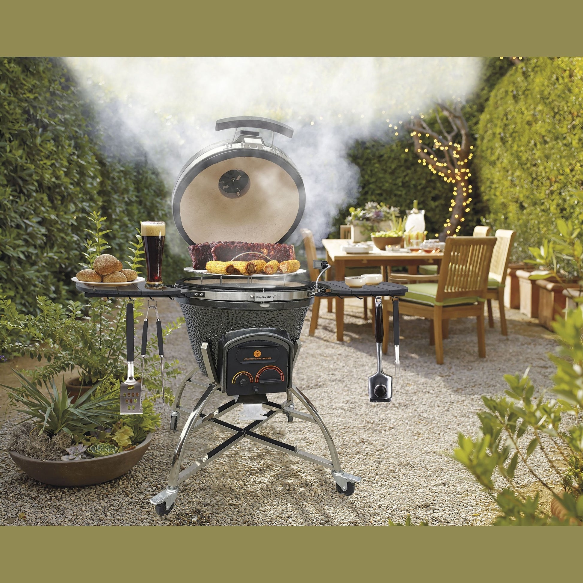Icon XD702 Maxis Kamado Grill Gunmetal CGXD702G - outdoor patio setting image 17