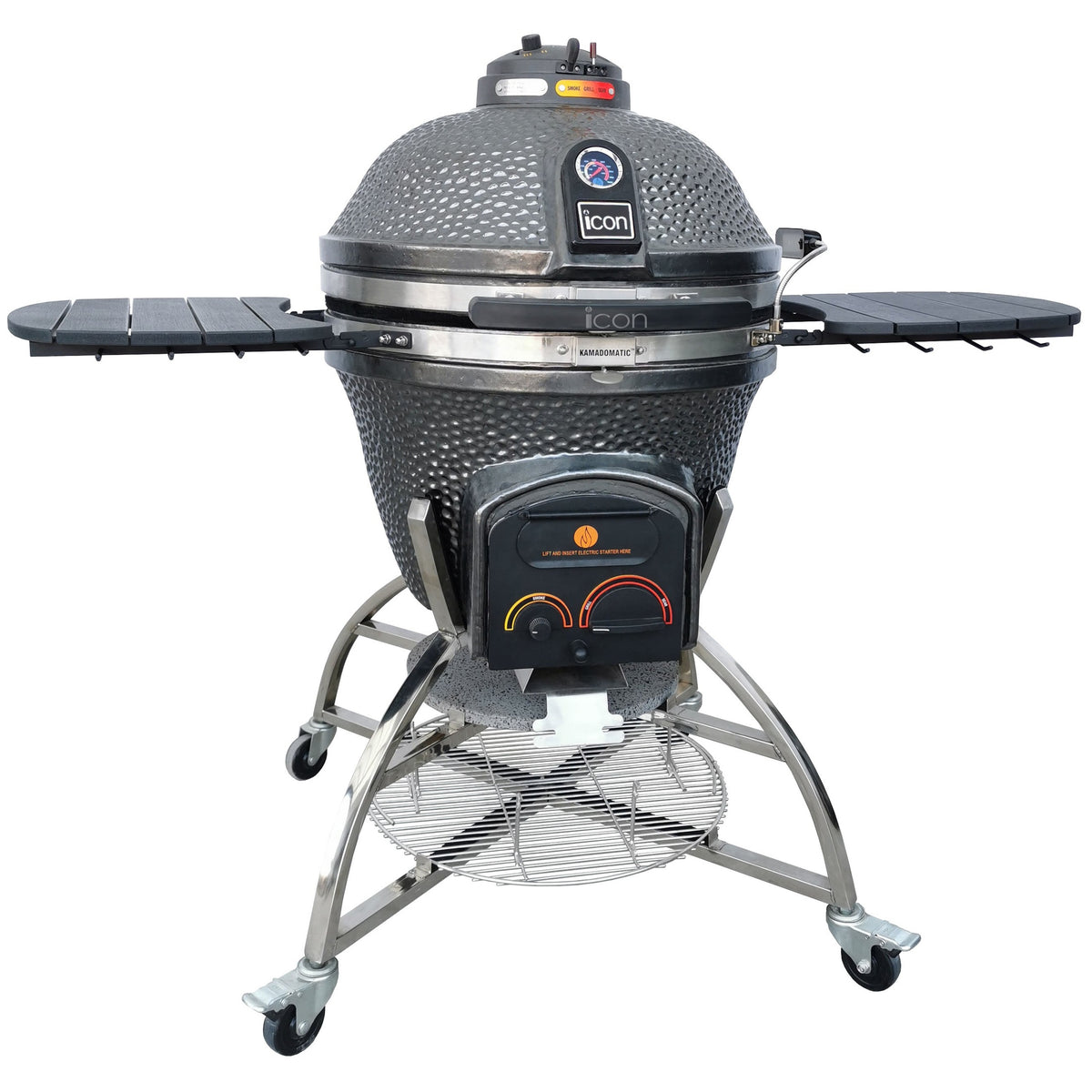 Icon XD702 Maxis Kamado Grill Gunmetal CGXD702G - 3-quarter angle view image 3