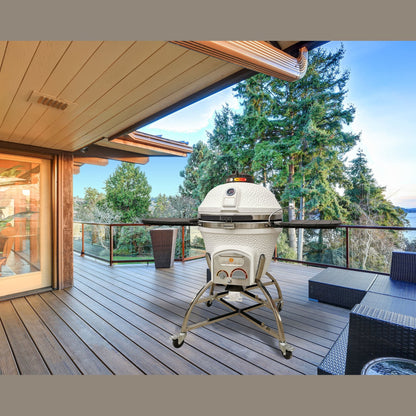 Icon XD702 Maxis Kamado Grill White CGXD702W - angled front view image 19