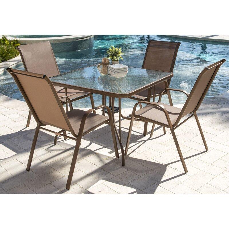 Panama Jack Cafe Stackable set of 4 Armchairs High Back Sling PJO-9001-ESP-4PCHB - BetterPatio.com