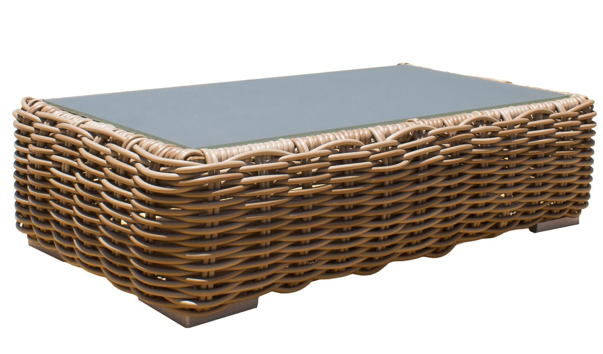 Panama Jack Cancun Coffee Table with Grey Tempered Glass PJO-2501-HON-CT - BetterPatio.com