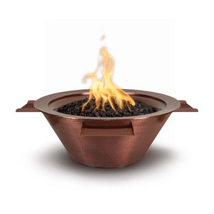 The Outdoor Plus 36" Cazo Hammered Copper 4-Way Water & Fire Bowl