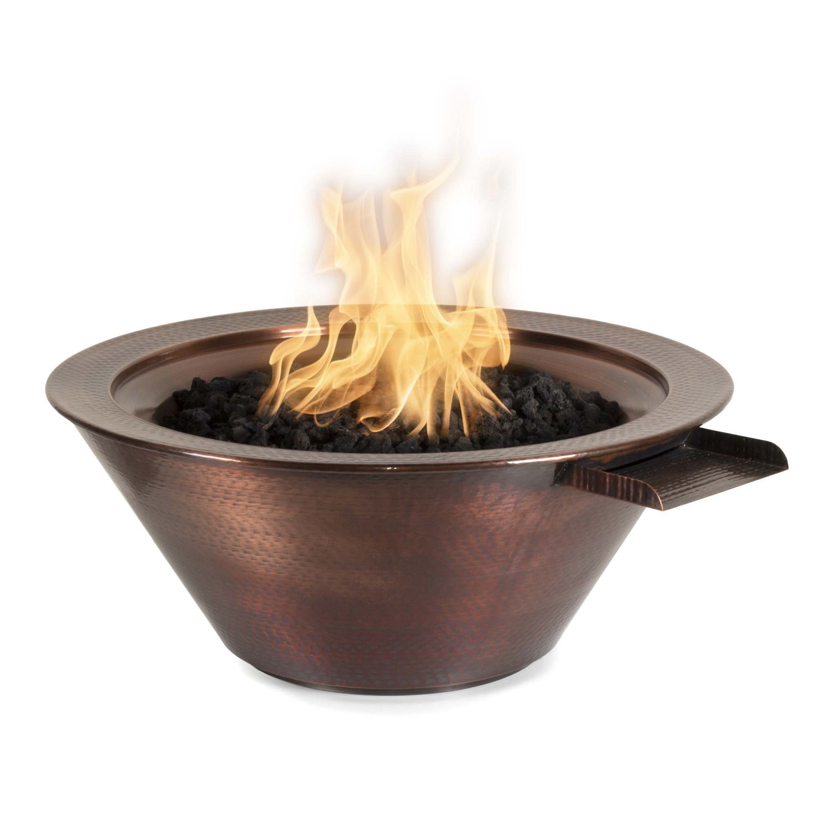 The Outdoor Plus 30" Cazo Hammered Copper Fire & Water Bowl