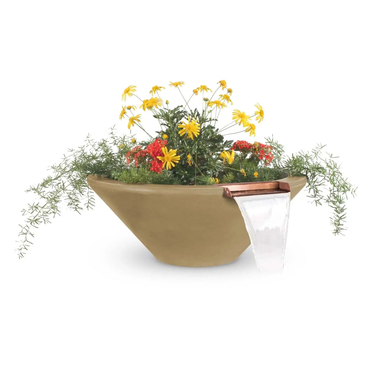 The Outdoor Plus 24" Cazo GFRC Planter Bowl with Water