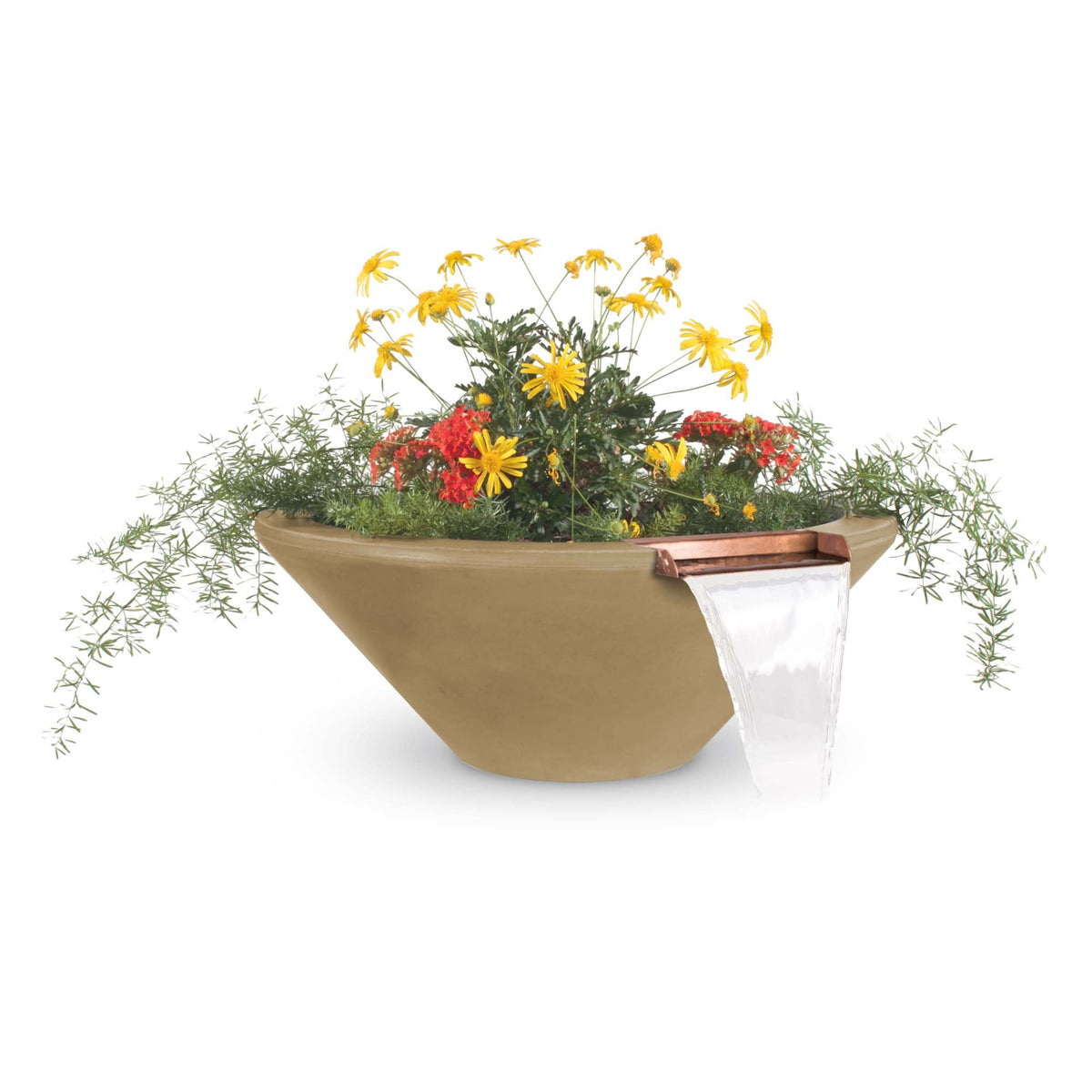 The Outdoor Plus 48" Cazo GFRC Planter Bowl with Water