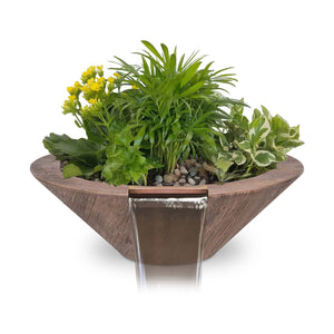 The Outdoor Plus 24" Cazo Wood Grain Planter & Water Bowl