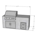 6.5 Foot DIY Chickadee Ready To Finish Linear Outdoor Kitchen with Blaze Appliances