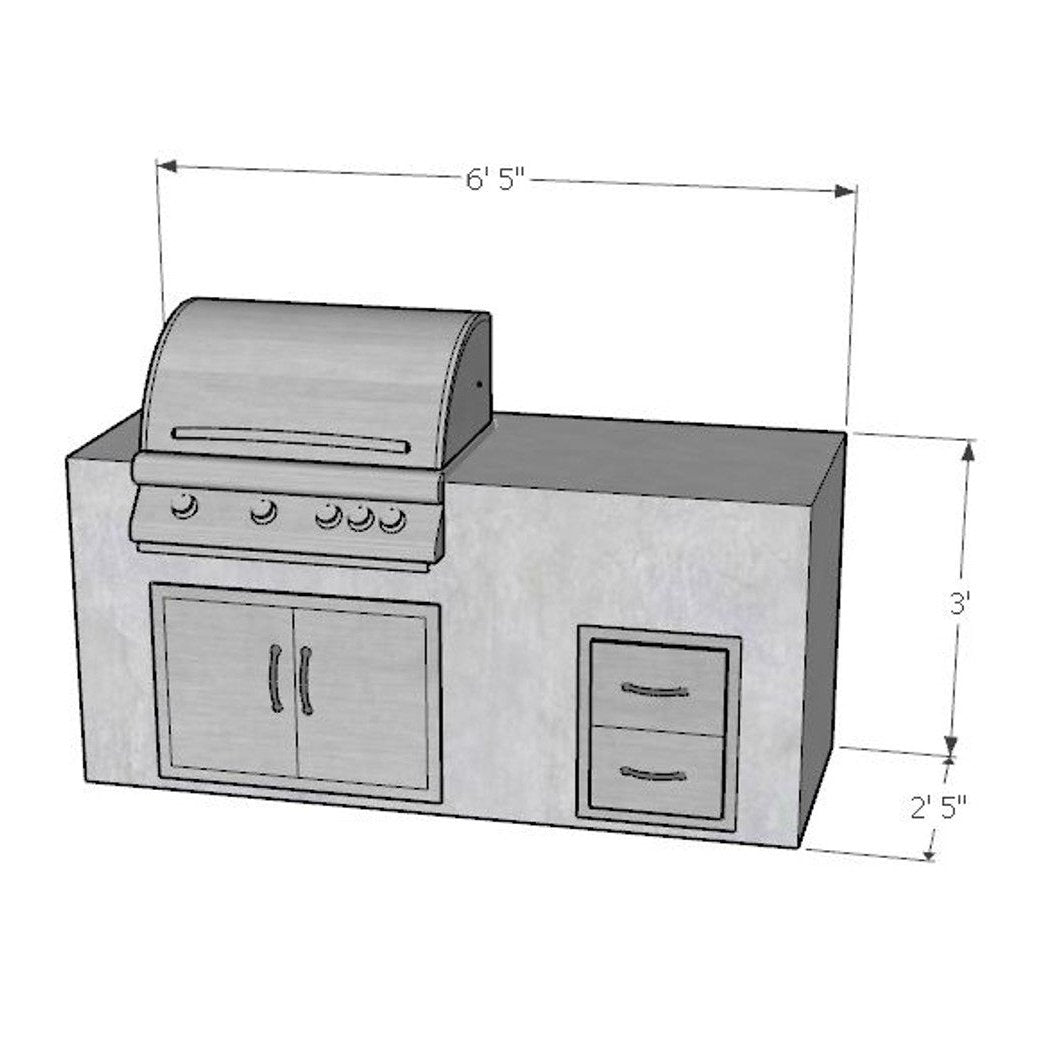 6.5 Foot DIY Linear Outdoor Kitchen with Blaze Appliances // BetterPatio.com