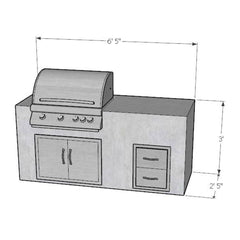 6.5 Foot DIY Chickadee Ready To Finish Linear Outdoor Kitchen with Blaze Appliances
