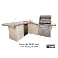 Lion Premium Grills Commercial 8-Foot L-Shaped BBQ Island