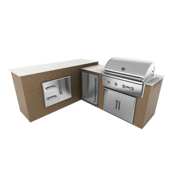RTA Outdoor Living  M6 L-Shape Refrigeration Island With Storage Bar Island