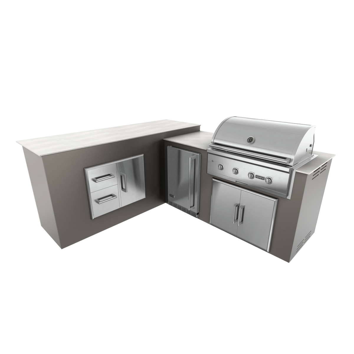 Nordic Gray, Double Access Doors - Left, 36" Coyote C Series Grill - Liquid Propane, 36" Coyote C Series Grill - Natural Gas