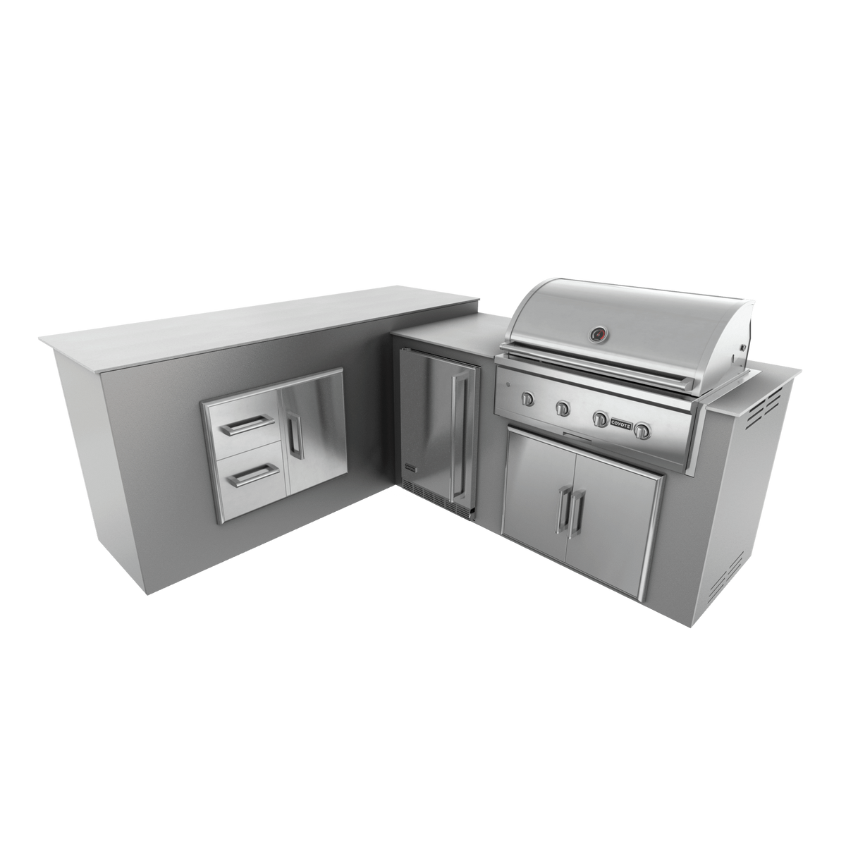 Steel Gray, Double Access Doors - Left, 36" Coyote C Series Grill - Liquid Propane, 36" Coyote C Series Grill - Natural Gas