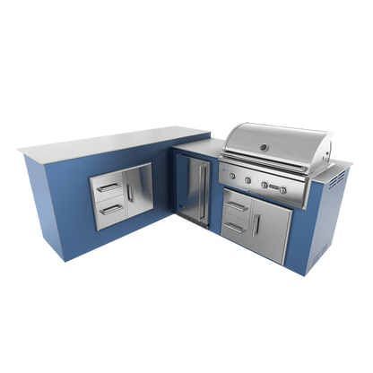 RTA Outdoor Living  M6 L-Shape Refrigeration Island With Storage Bar Island