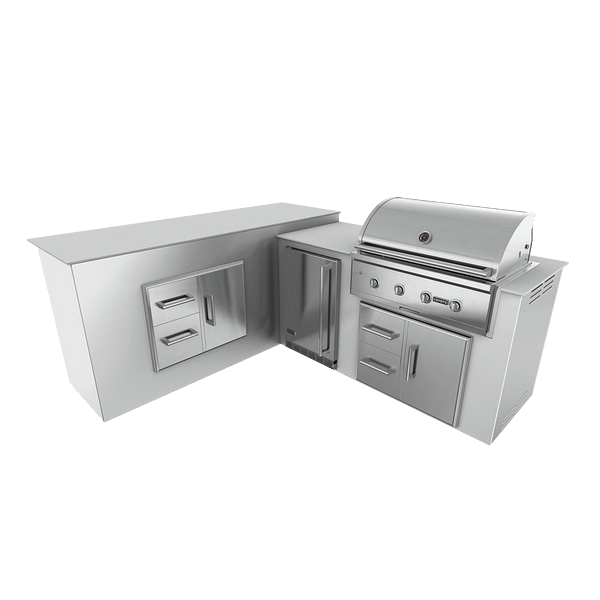 RTA Outdoor Living  M6 L-Shape Refrigeration Island With Storage Bar Island