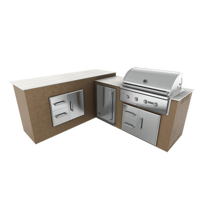 RTA Outdoor Living  M6 L-Shape Refrigeration Island With Storage Bar Island