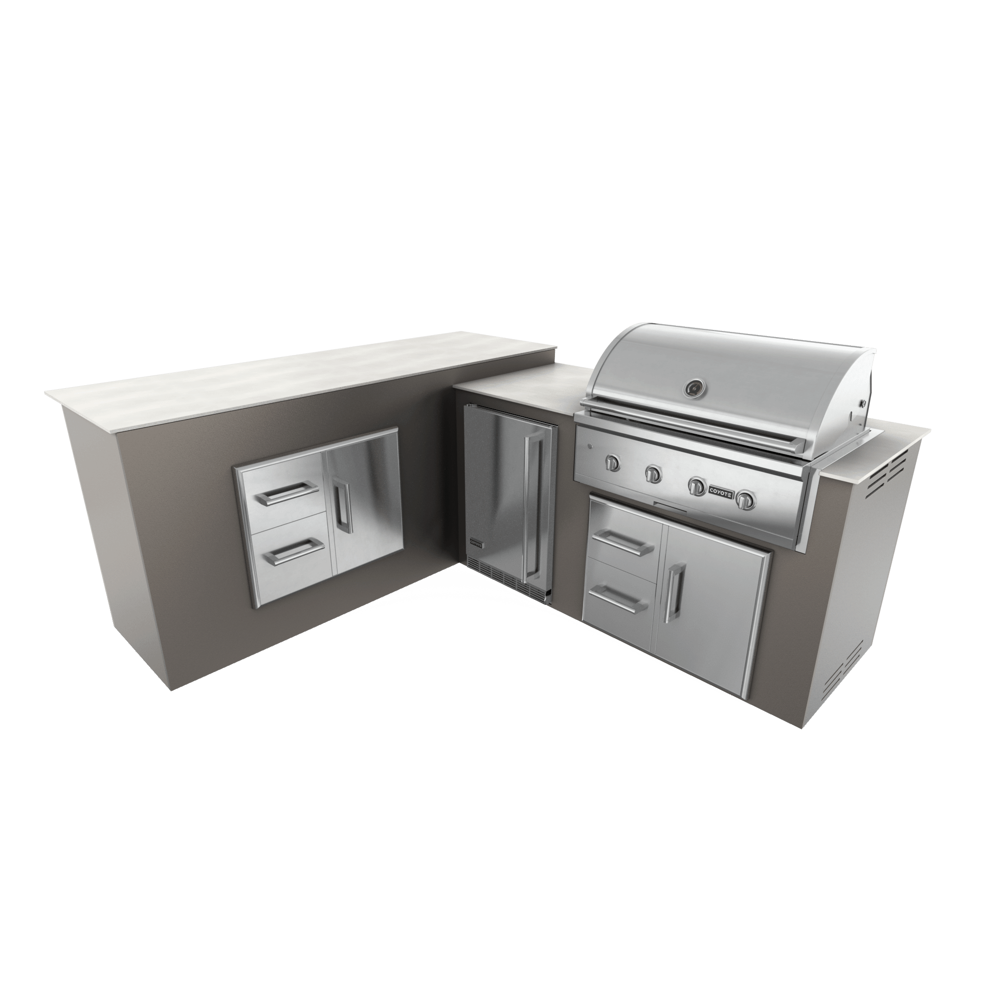Nordic Gray, Drawer Door Storage - Left, 36" Coyote C Series Grill - Liquid Propane, 36" Coyote C Series Grill - Natural Gas