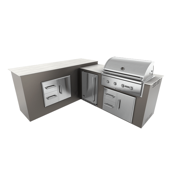 RTA Outdoor Living  M6 L-Shape Refrigeration Island With Storage Bar Island