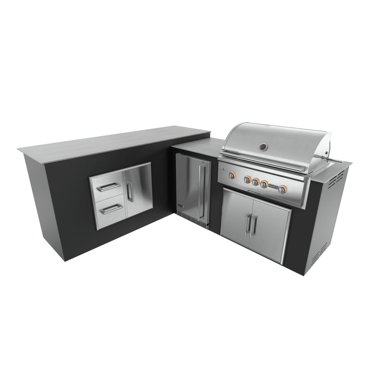 Pitch Black, Double Access Doors - Left, 36" Coyote S Series Grill - Liquid Propane, 36" Coyote S Series Grill - Natural Gas