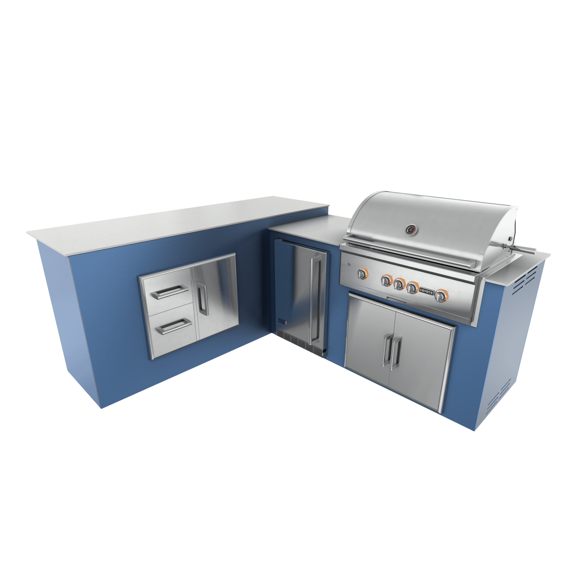 Navy Marine, Double Access Doors - Left, 36" Coyote S Series Grill - Liquid Propane, 36" Coyote S Series Grill - Natural Gas