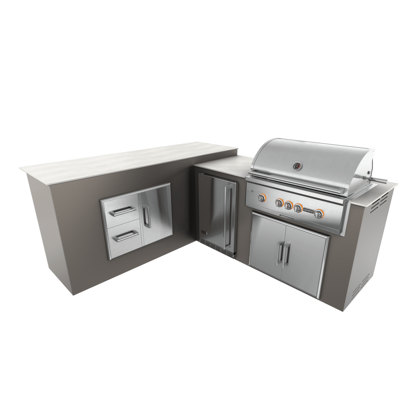 Nordic Gray, Double Access Doors - Left, 36" Coyote S Series Grill - Liquid Propane, 36" Coyote S Series Grill - Natural Gas
