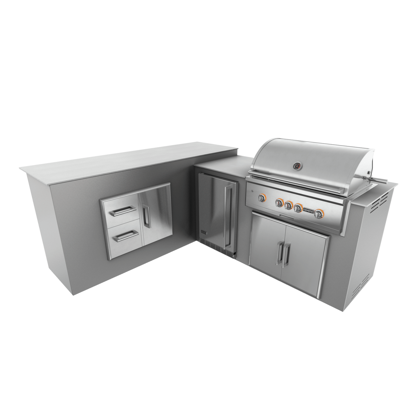 Steel Gray, Double Access Doors - Left, 36" Coyote S Series Grill - Liquid Propane, 36" Coyote S Series Grill - Natural Gas