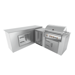RTA Outdoor Living  M6 L-Shape Refrigeration Island With Storage Bar Island