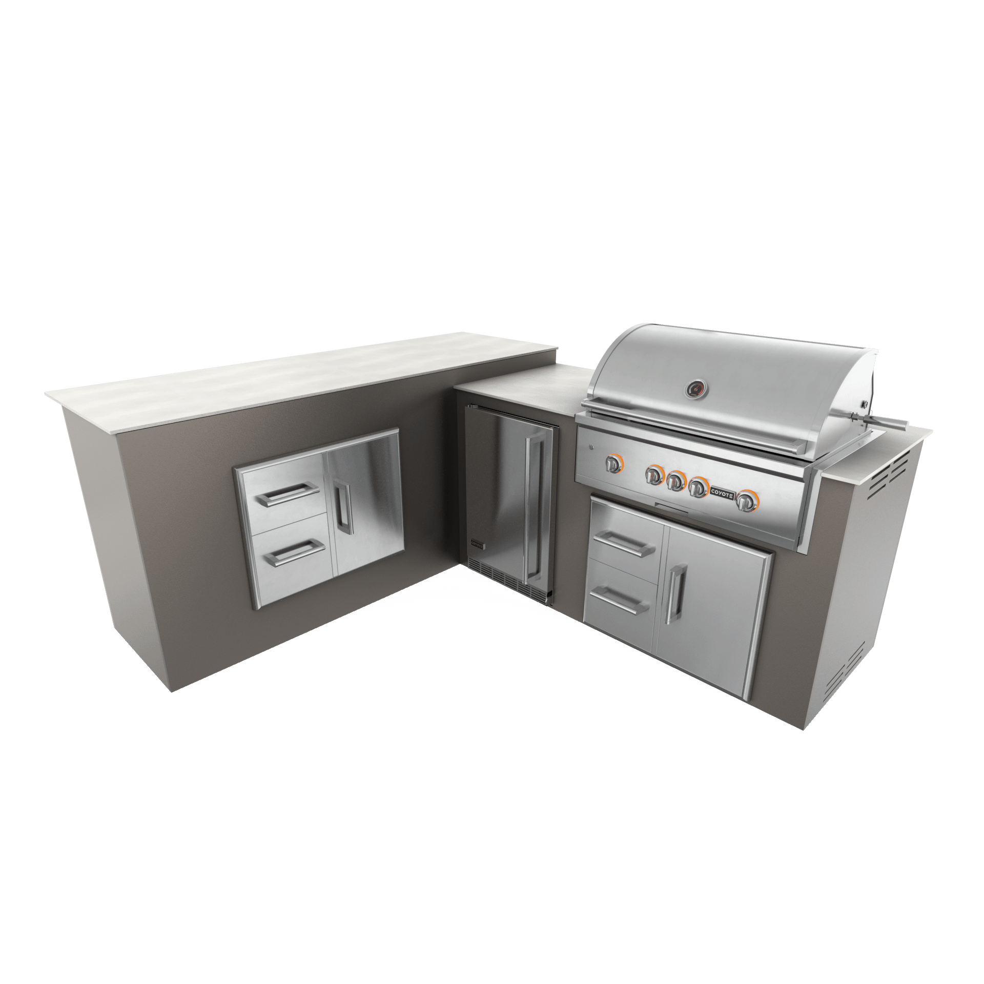 Nordic Gray, Drawer Door Storage - Left, 36" Coyote S Series Grill - Liquid Propane, 36" Coyote S Series Grill - Natural Gas