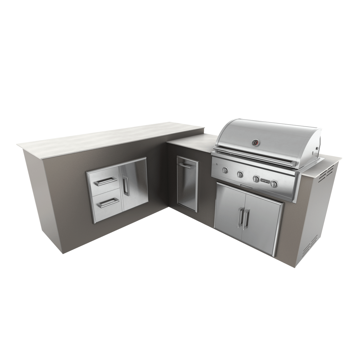 Nordic Gray, Double Access Doors - Left, 36" Coyote C Series Grill - Liquid Propane, 36" Coyote C Series Grill - Natural Gas