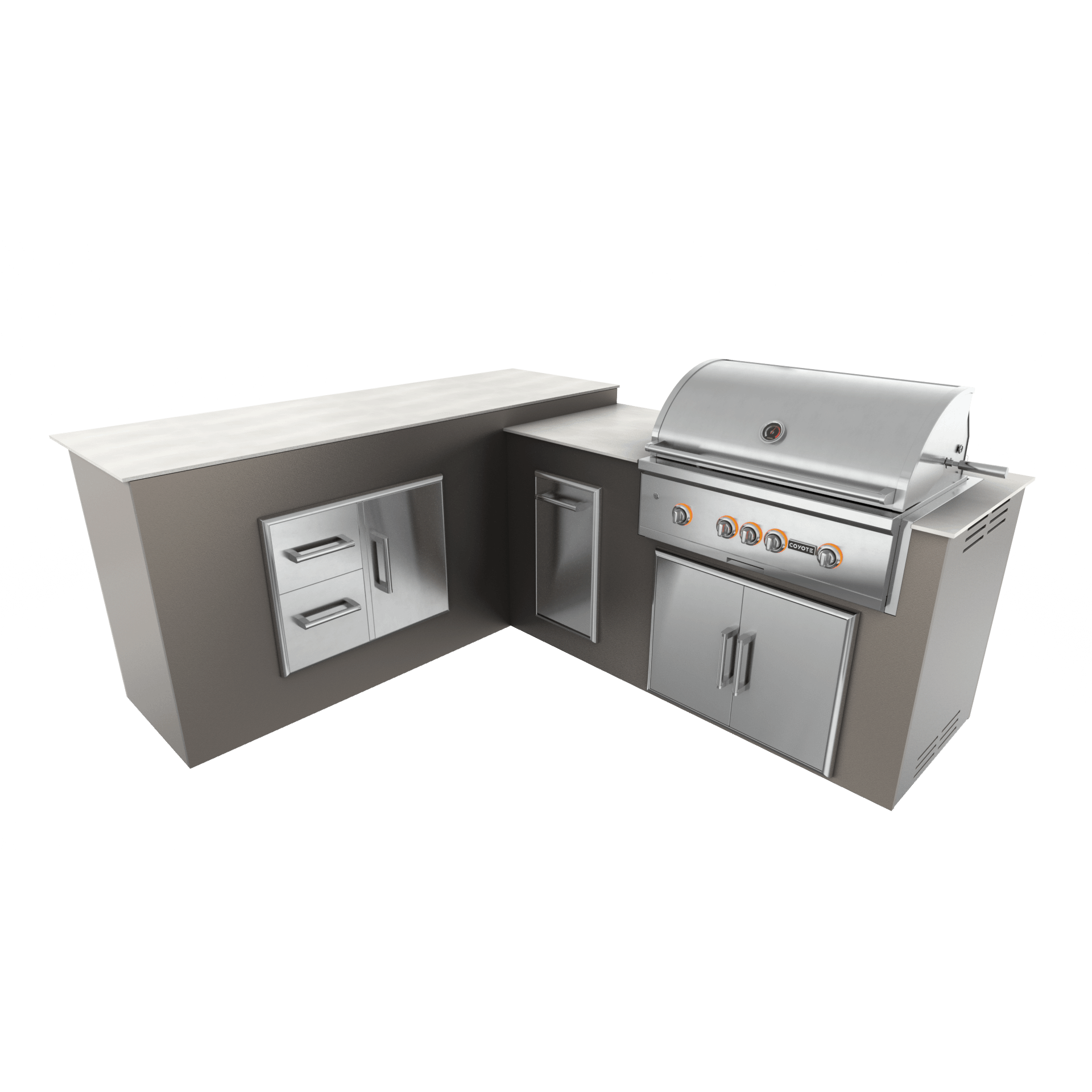 Nordic Gray, Double Access Doors - Left, 36" Coyote S Series Grill - Liquid Propane, 36" Coyote S Series Grill - Natural Gas