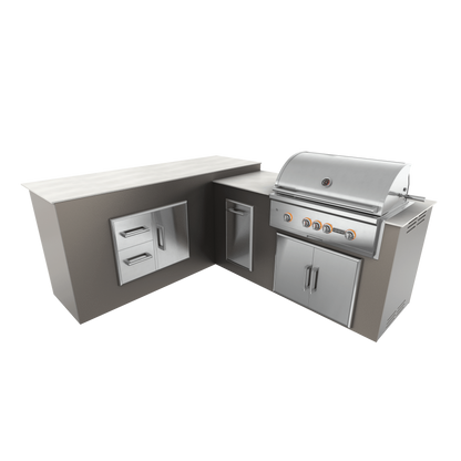 Nordic Gray, Double Access Doors - Left, 36" Coyote S Series Grill - Liquid Propane, 36" Coyote S Series Grill - Natural Gas