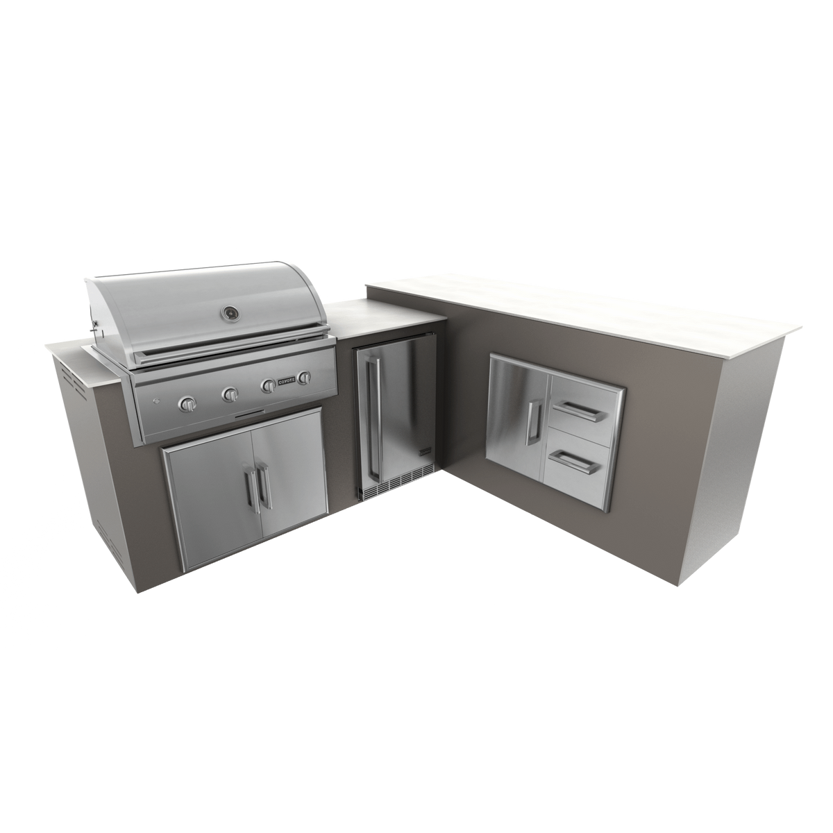 Nordic Gray, Double Access Doors - Right, 36" Coyote C Series Grill - Liquid Propane, 36" Coyote C Series Grill - Natural Gas