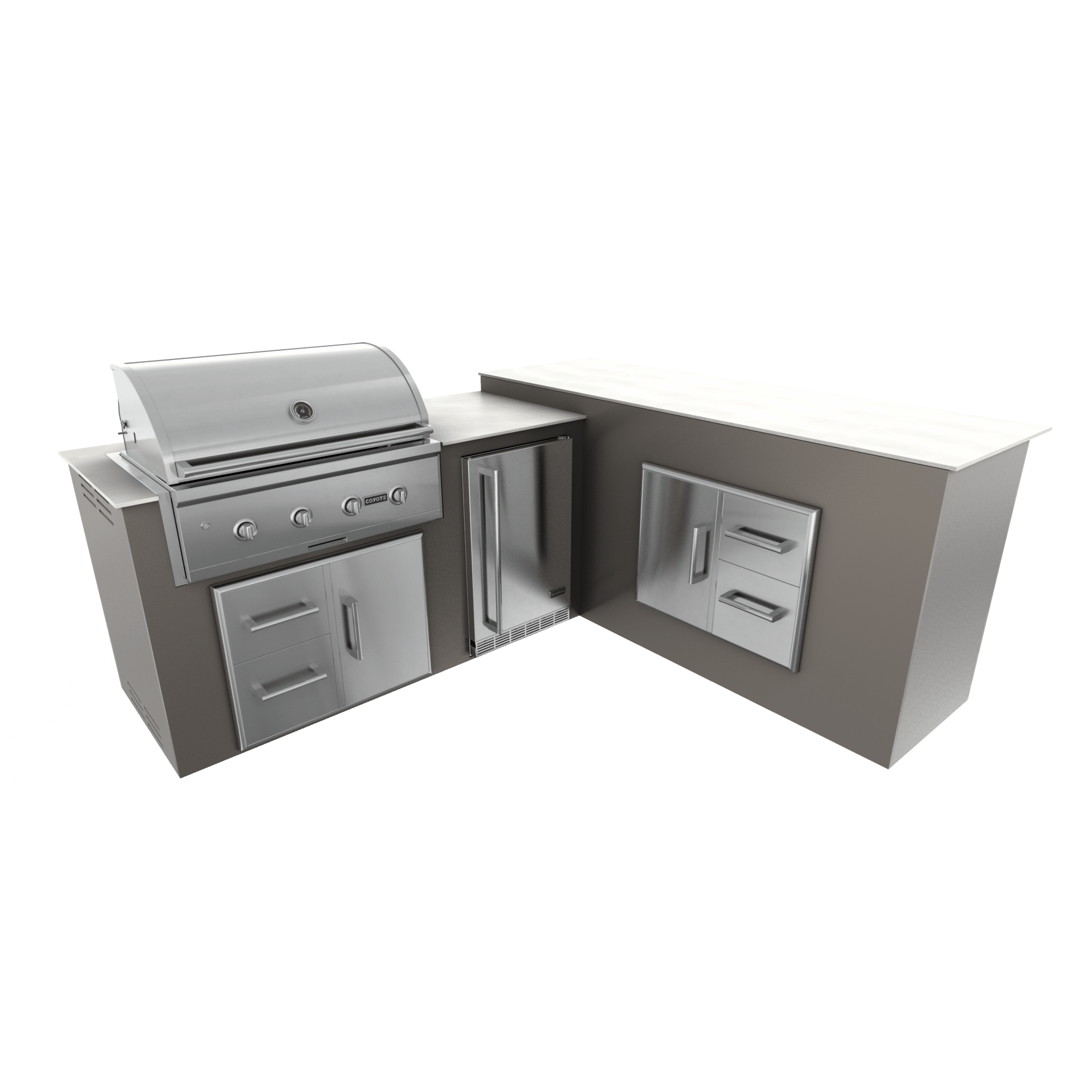 Nordic Gray, Drawer Door Storage - Right, 36" Coyote C Series Grill - Liquid Propane, 36" Coyote C Series Grill - Natural Gas