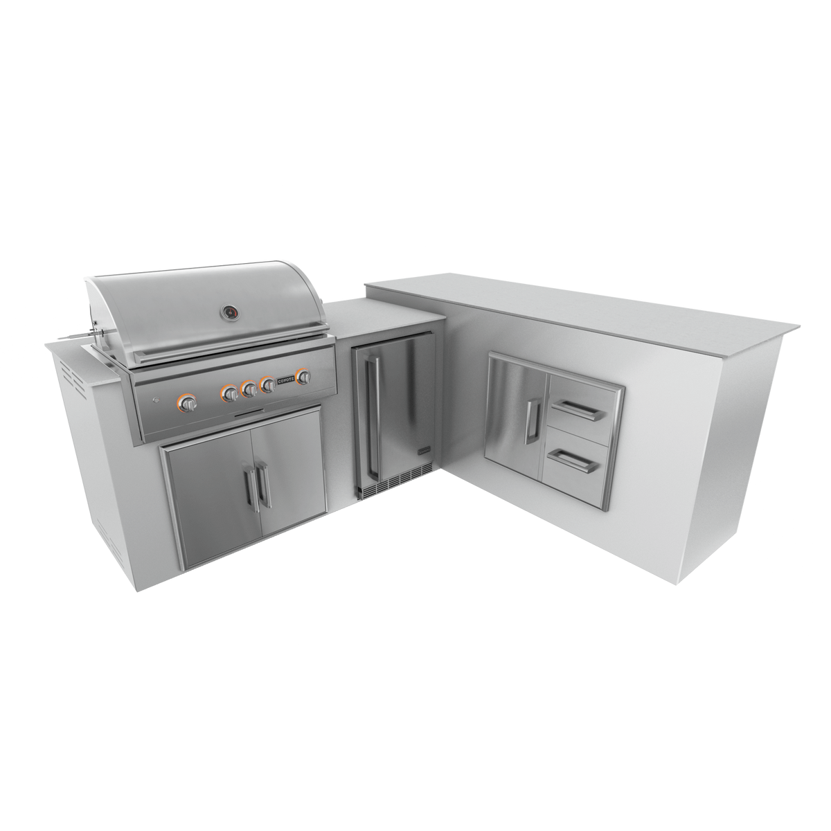 Pure White, Double Access Doors - Right, 36" Coyote S Series Grill - Liquid Propane, 36" Coyote S Series Grill - Natural Gas