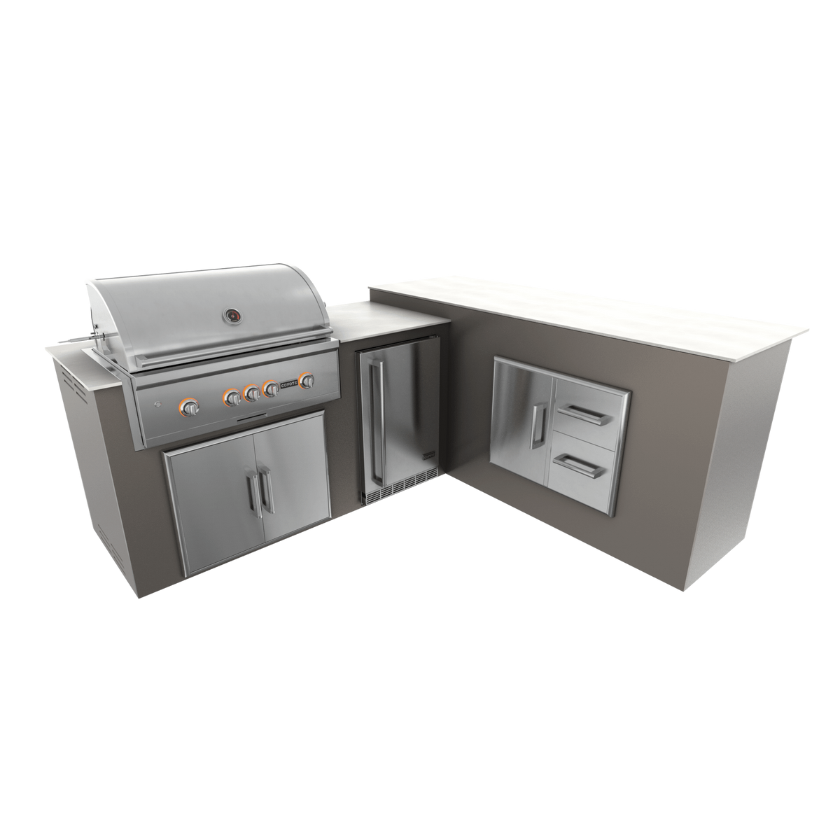 Nordic Gray, Double Access Doors - Right, 36" Coyote S Series Grill - Liquid Propane, 36" Coyote S Series Grill - Natural Gas